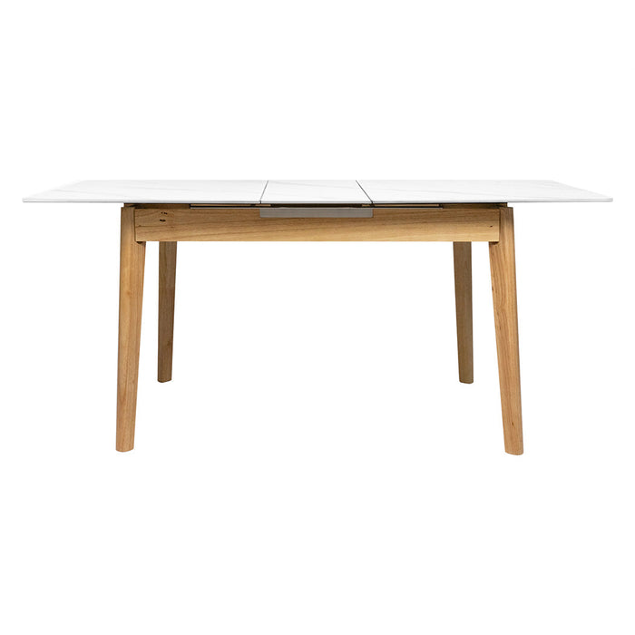 Giorgio 1.3-1.6M Extendable Wooden Dining Table | 6-8 Seater Premium Modern Dining Table Marble Style Stone Top