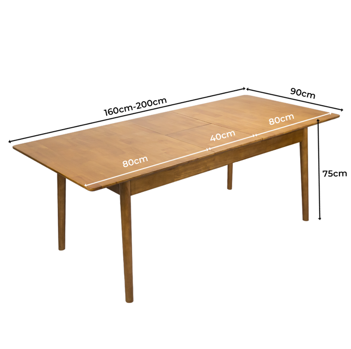 Tuscan 1.6-2M Extendable Wooden Dining Table | 8-10 Seater Premium Modern Dining Table