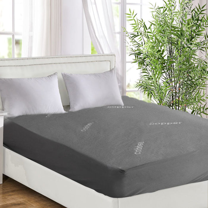 Luxore Premium Bamboo and Copper Infused Healthy Mattress Protector | Fitted Bamboo Copper Breathable Matress Protector