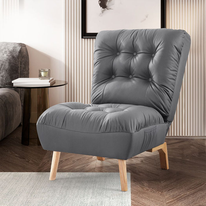 Upton Plush Premium Recliner Chair | Wood and Upholstered Adjustable Accent Chair