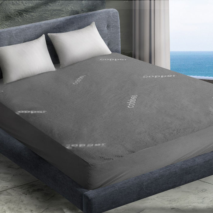 Luxore Premium Bamboo and Copper Infused Healthy Mattress Protector | Fitted Bamboo Copper Breathable Matress Protector