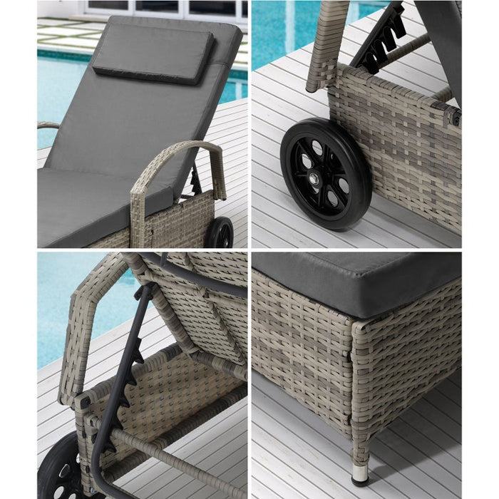 Milan High Quality Rattan Sun Lounger Day Bed | Adjustable Wicker Patio Pool Lounger