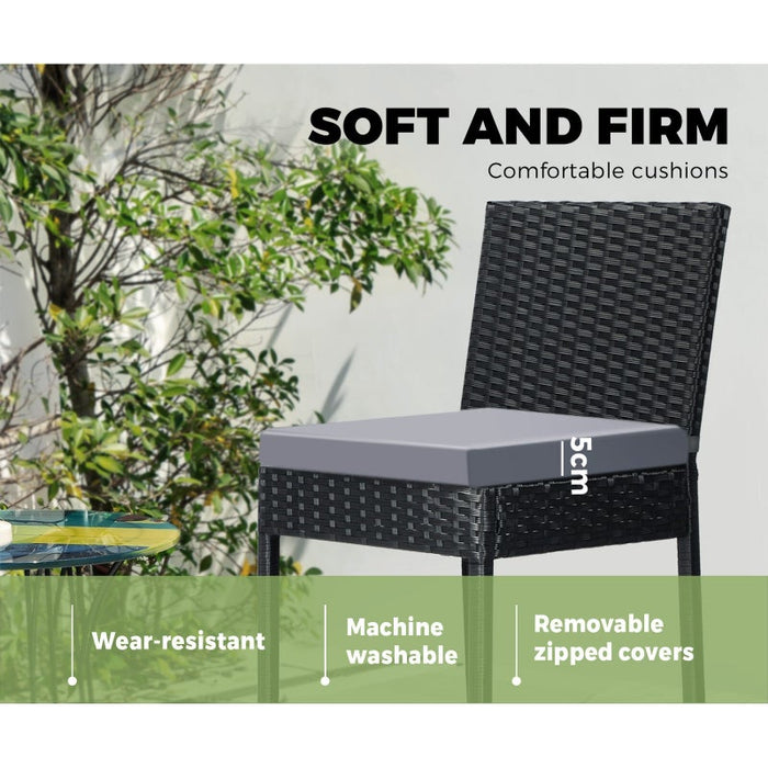 Palermo Outdoor Rattan Wicker Bar Setting  | Weather Resistant Rattan Bar Table Chairs