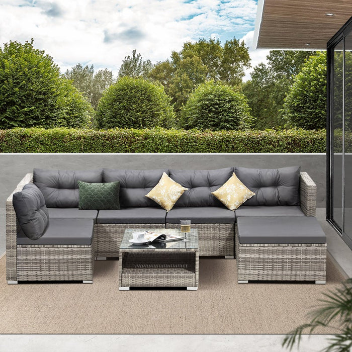 Ariana High Quality Wicker Outdoor Lounge Set | 4 or 6 Seater Modern Rattan Lounge Set with Table