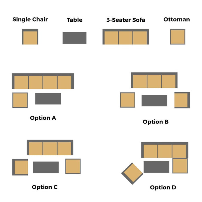 Playa Bonita Wooden Outdoor Lounge Set | Flexi Layout Modern Outdoor Patio Furniture Set