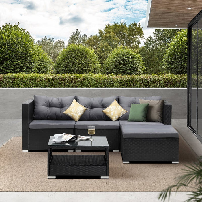 Ariana High Quality Wicker Outdoor Lounge Set | 4 or 6 Seater Modern Rattan Lounge Set with Table