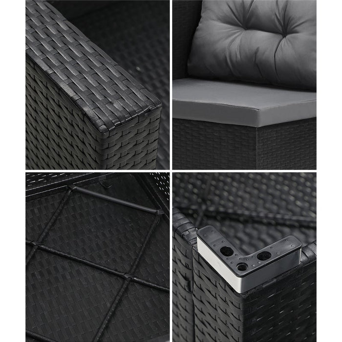 Ariana High Quality Wicker Outdoor Lounge Set | 4 or 6 Seater Modern Rattan Lounge Set with Table