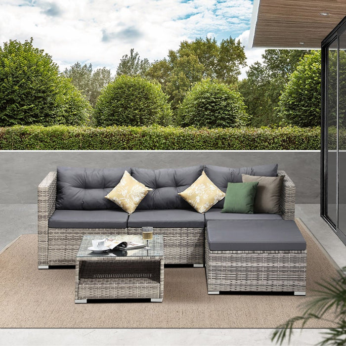Ariana High Quality Wicker Outdoor Lounge Set | 4 or 6 Seater Modern Rattan Lounge Set with Table