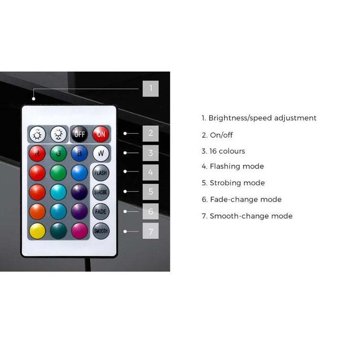 Sansi LED 16 Light TV Cabinet 130cm Entertainment Unit | Hi Gloss TV Unit Stand