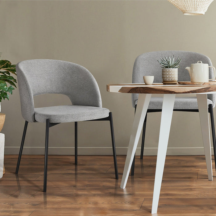 Set of Two Teddy Millie Boucle Fabric Dining Chairs | Premium Boucle or Fabric Dining Chair Set