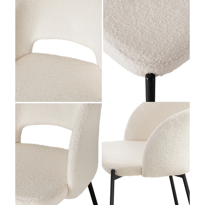 Set of Two Teddy Millie Boucle Fabric Dining Chairs | Premium Boucle or Fabric Dining Chair Set