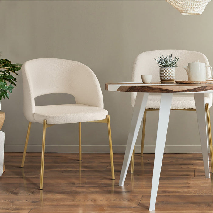 Set of Two Teddy Millie Boucle Fabric Dining Chairs | Premium Boucle or Fabric Dining Chair Set
