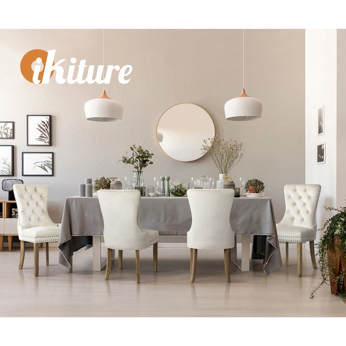 Set of Two Amelia Velet Soft Tufted Dining Chairs | French Provincial Plush Dining Chair Set