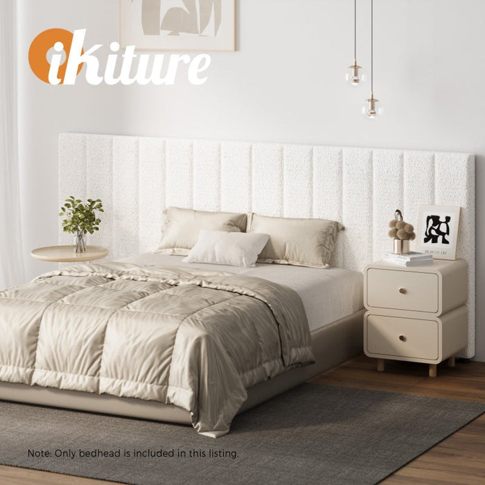 Teddy Milo Boucle Premium Headboard | Soft Touch Snow White Luxury Elegant Bed Head