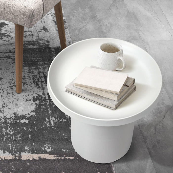 Fresco Designer Smooth Metal Side Table | Verstaile Multi Use End Table Bedside Table