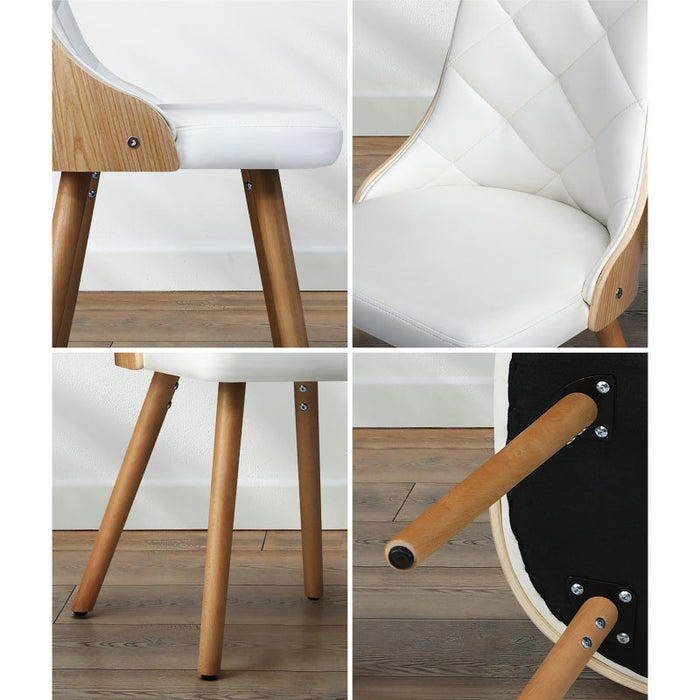 Set of 2 Gianni Deluxe Padded Dining Room Chairs | Wooden Back Padded Modern Dining Chairs