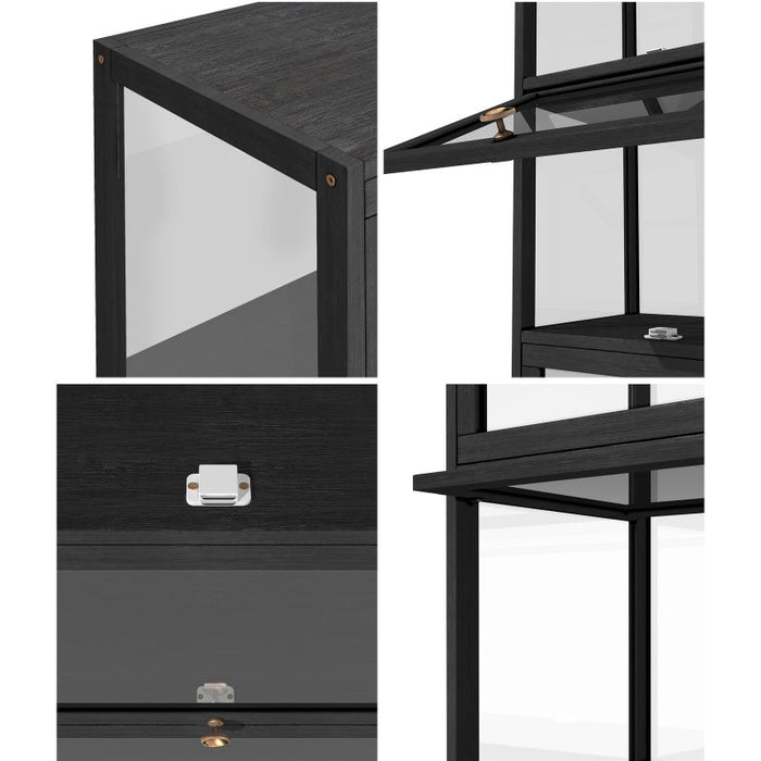 Centrum Bamboo Multi Tier Storage Unit | Versatile Bamboo and Acrylic Display Cabinet