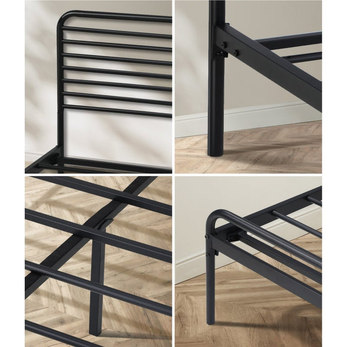 San Miguel Slim Black Metal Bed Frame | Vintage Style High Quality Sturdy Metal Bed