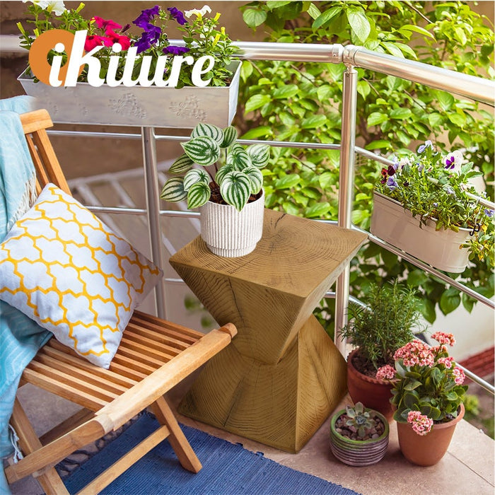 Terzzi Two In One Concrete Diamond Stool or Bedside Table | Indoor Outdoor Verstaile Modern Stands