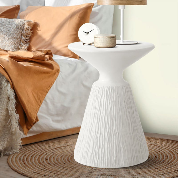 Terzzi Two In One Concrete Lava Stool or Bedside Table | Indoor Outdoor Verstaile Modern Stands