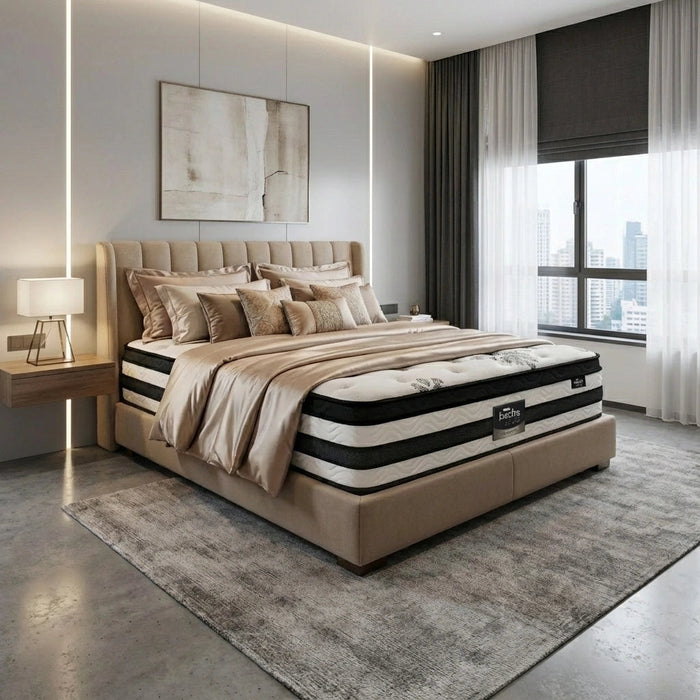 7 Zone Super Cool Gel Memory Foam Premium Mattress | 6 Turn Shock Absorbing Coil Support Medium firm Hypo Allergenic Matrress