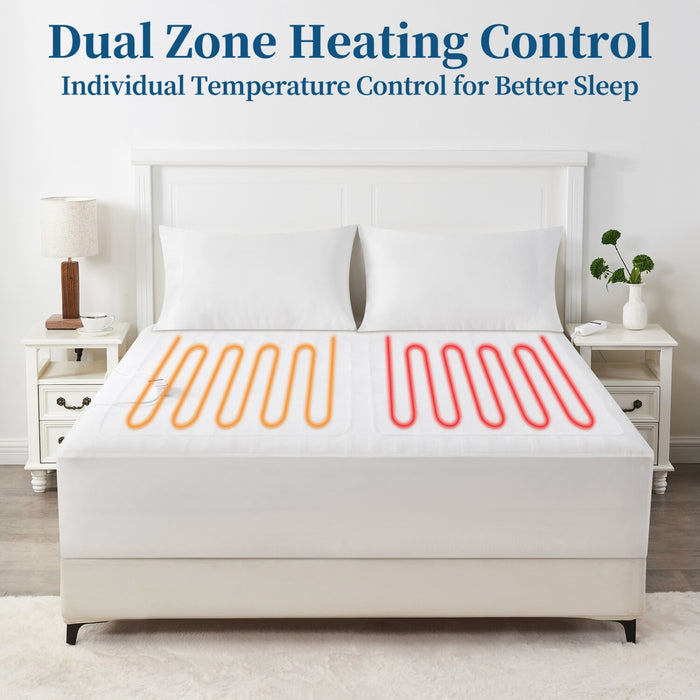 Luxiore Fully Fitted Heated Electric Blanket Washable Safe Underlay