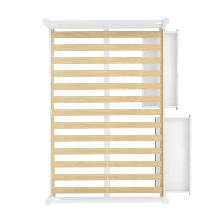 Mila Cottage White Wooden Bed Frame with Storage Draws | Solid Modern Timber Frame with Space Storage Draws