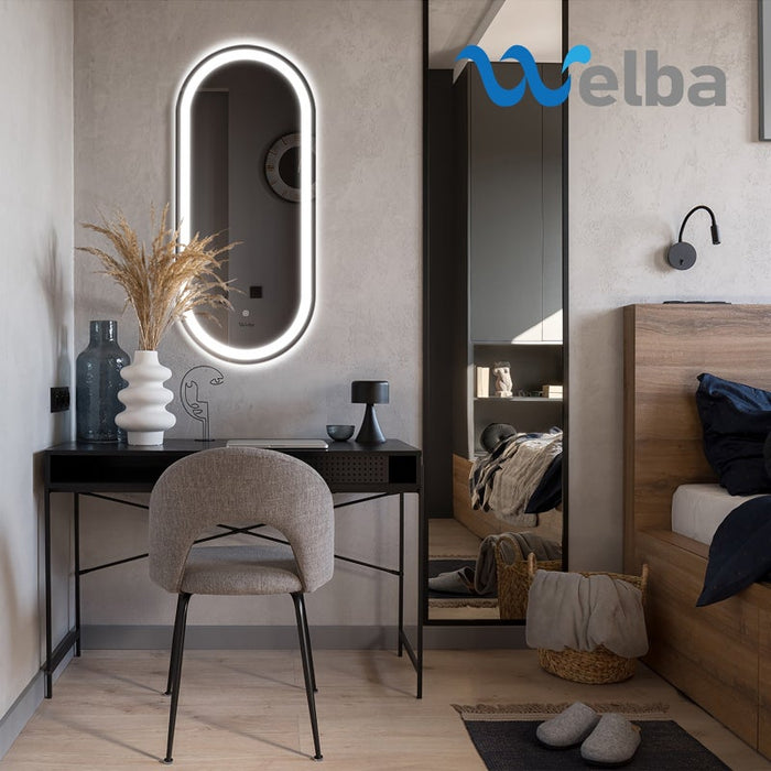 Lumiro Oval Bathroom LED Mirror | Oval Modern High Quality 3 Colour LED Bathroom Mirros | Easy Install Anti Fog