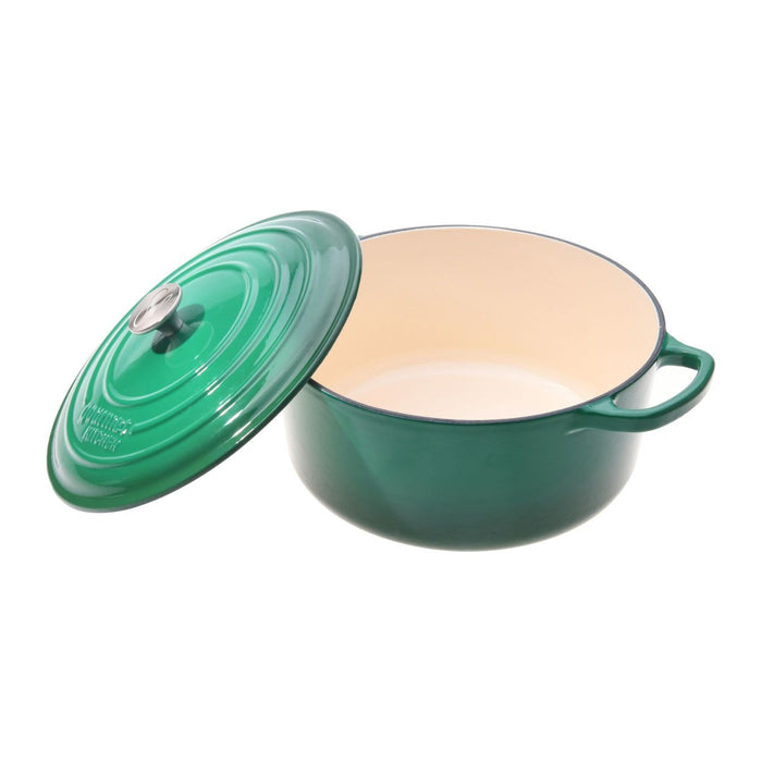 Dutchezy Cast Iron Casserole Dish in Eden Green | 24 or 28cm Sizes