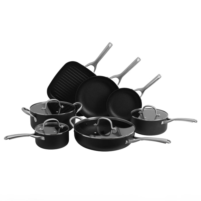 Meteore Non-Stick Deep Frypan with Flat Lid and Helper 30cm