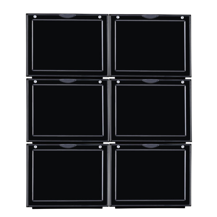 Stackable Ezydo Front Display Shoe Box Organiser Black - 6 Pack