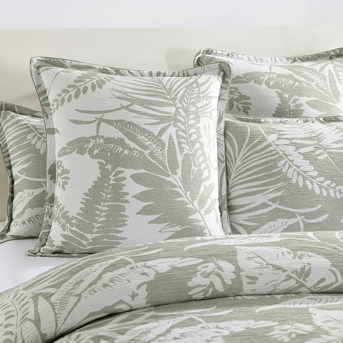 250TC Textured Jacquard Palm Breeze Quilt Cover Set in Sage Green by Renee Taylor | 3 Sizes