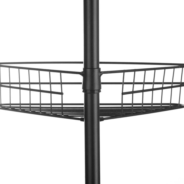 Ezyset Adjustable Telescopic 4 Tier Corner Shower Caddy Rack - Black