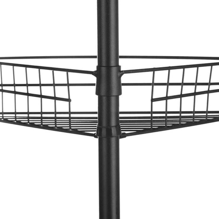 Ezyset Adjustable Telescopic 4 Tier Corner Shower Caddy Rack - Black