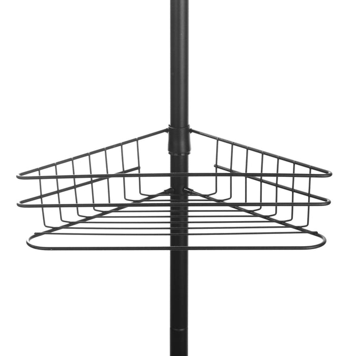 Ezyset Adjustable Telescopic 4 Tier Corner Shower Caddy Rack - Black