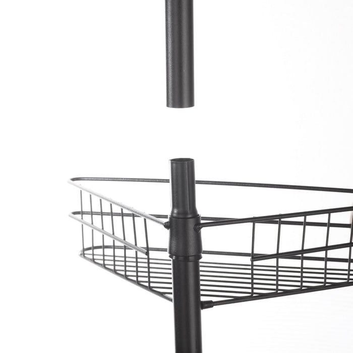 Ezyset Adjustable Telescopic 4 Tier Corner Shower Caddy Rack - Black
