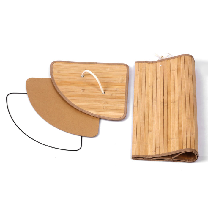 Foldable Bamboo Corner Laundry Hamper - Natural Brown