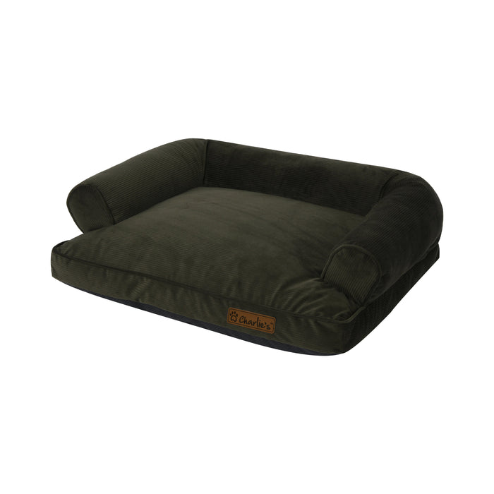 Ripley Corduroy Pet Sofa Bed - Green in 3 Sizes