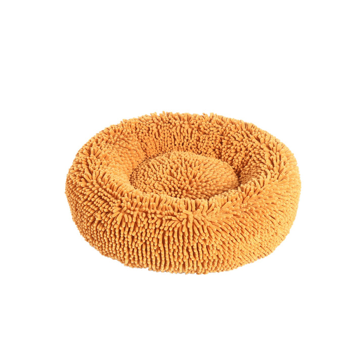 Calming Bobble Chenille Round Donut Pet Bed - Charcoal or Orange