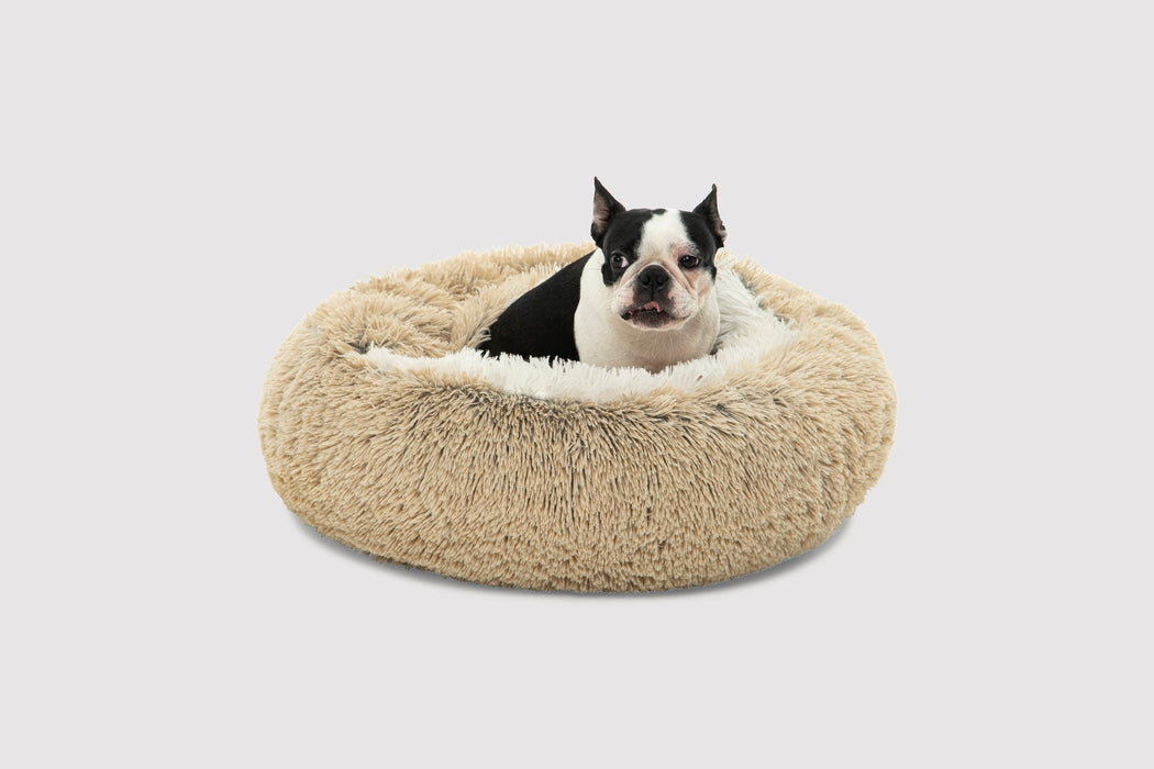 Cushioned Snookie Hooded Pet Nest Bed Faux Fur Chinchilla