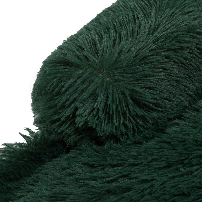 Shaggy Faux Fur Bolster Sofa Protector Pet Bed - Eden Green