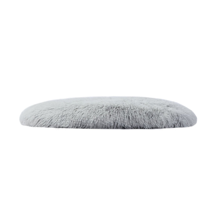 Shaggy Faux Fur Round Padded Lounge Mat - Arctic Grey in 3 Sizes