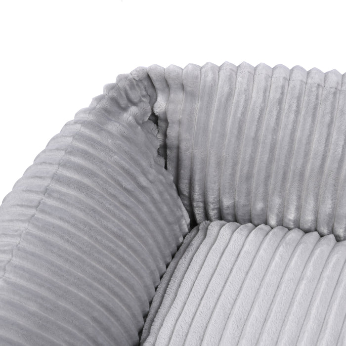 Ascher Plush Corduroy Square Pet Bed Nest Bed - Silver