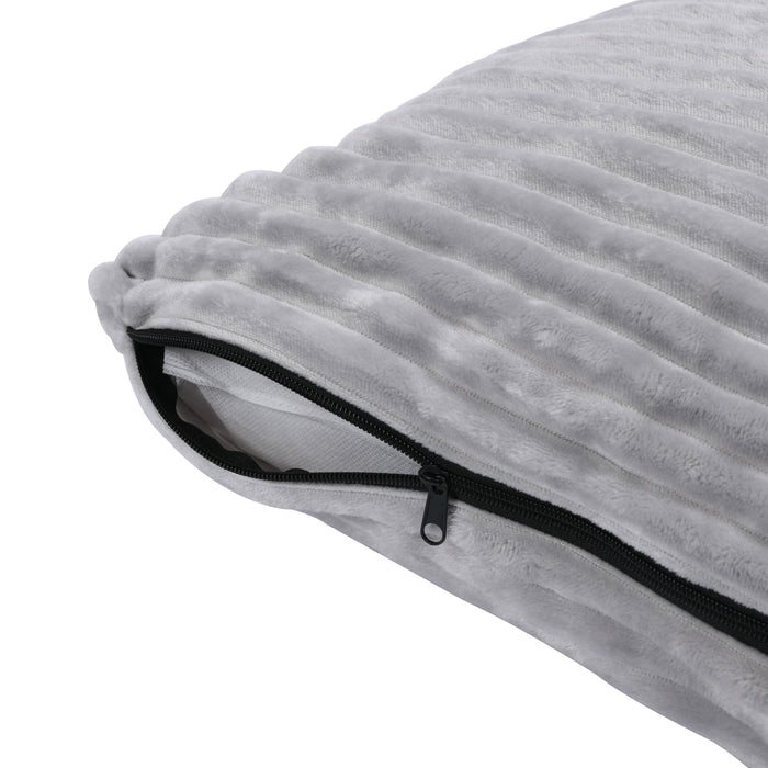 Ascher Plush Corduroy Square Pet Bed Nest Bed - Silver