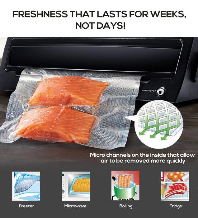 10 Rolls Vacuum Sealer Food Storage Saver Commercial Seal Rolls Bags 28cm Heat Roll Grade
