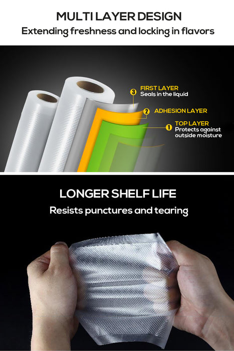 10 Rolls Vacuum Sealer Food Storage Saver Commercial Seal Rolls Bags 28cm Heat Roll Grade