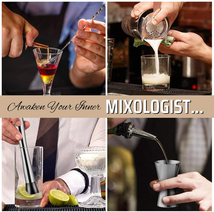 9 Piece Ultimate Cocktail Barware Shaker Set