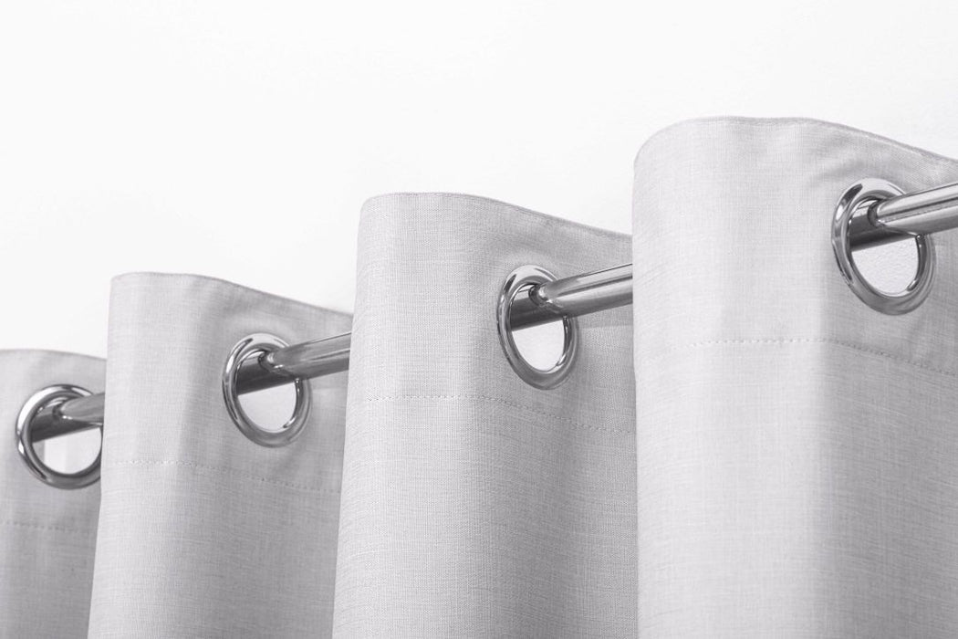 Pair of 233cm Wide 100% Blockout Eyelet Curtains in Grey| 4 Sizes
