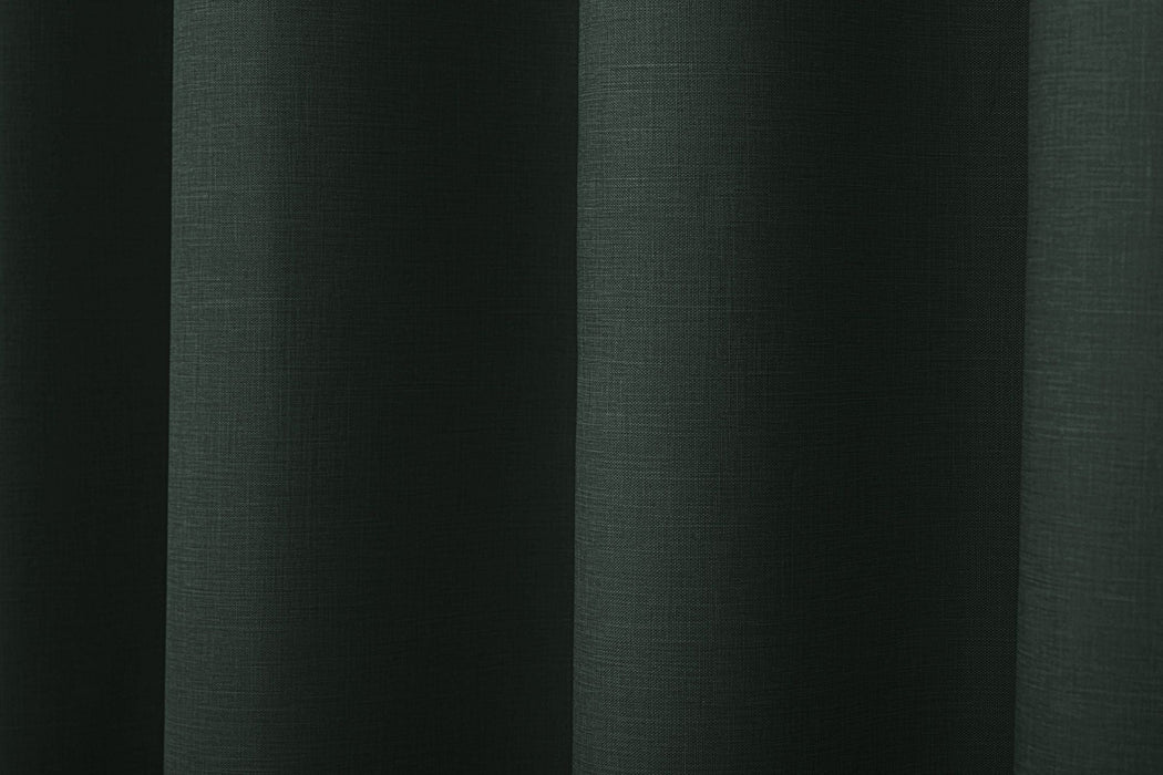 Pair of 233cm Wide 100% Blockout Eyelet Curtains in Green | 4 Sizes