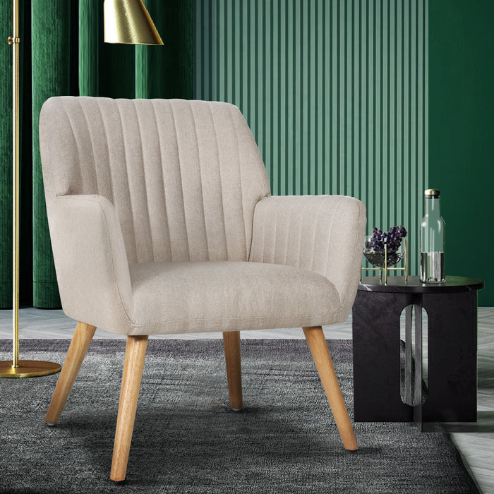 Modern Fabric Accent Lounge Armchair | Soft Fabric Upholstered Armchair by Oikiture